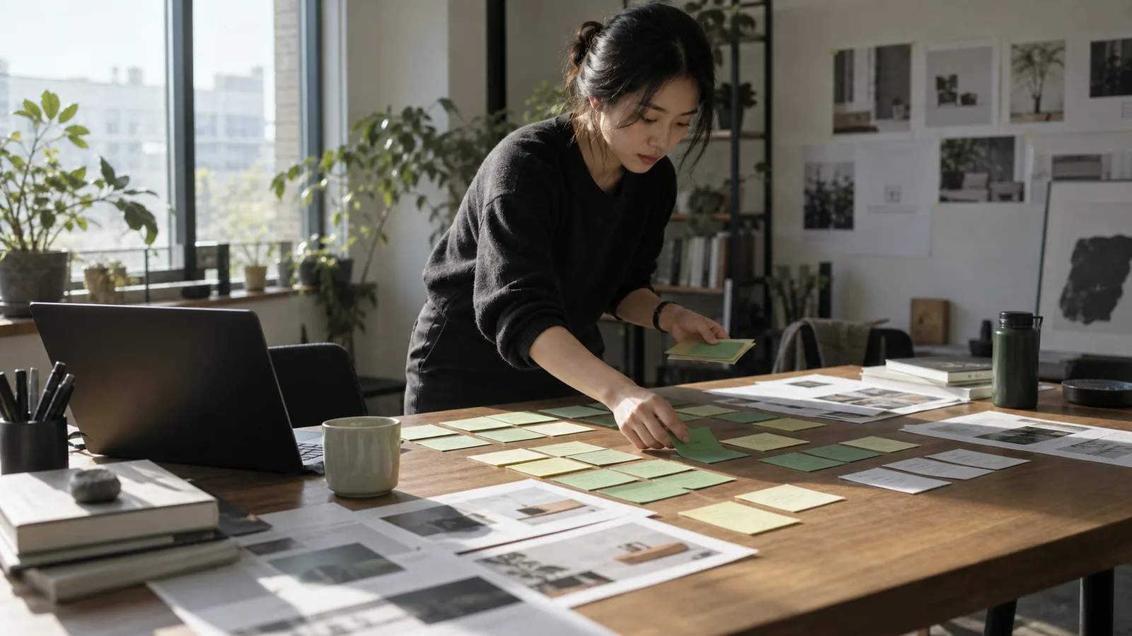 검색 의도별 키워드 카드를 분류하는 네이버 검색광고 기획 장면